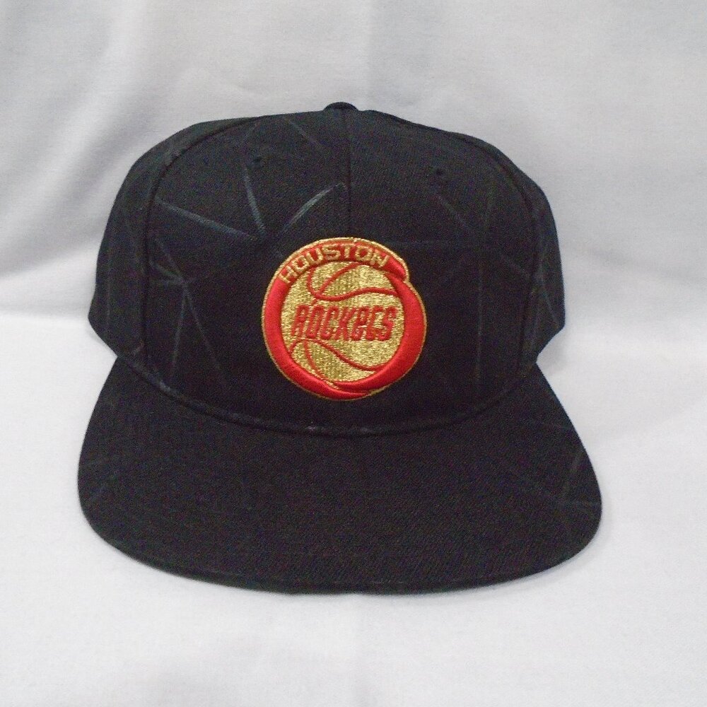 Houston Rockets Mitchell & Ness NBA Red/Black Snapback Hat‎ Cap 3D Logo NWT